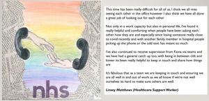Healthcare support worker Linsey Matthews's work