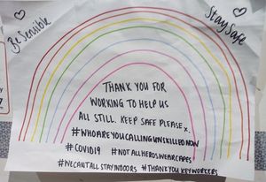 One of the messages left for the workers