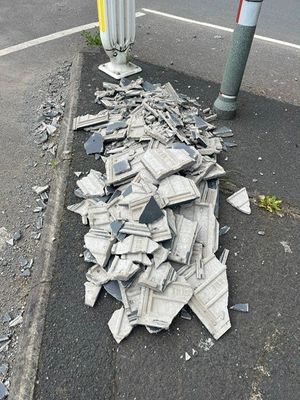 Some of the tiles cleared up by the officers. Picture: Telford & Wrekin Police
