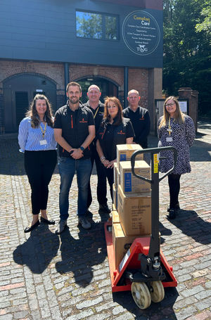 Kate Kelly - Relationship Manager at Compton Care, Simon Dennis - Managing Director at Jointing Tech, Paul Latham - Estates Manager at Compton Care, Kathy Wheater-Ayre - Head of Marketing, Digital & Comms at Jointing Tech, Andy Haycock - Ops Manager at Jointing Tech, and Rachel Hailey - Corporate Fundraiser at Compton Care.