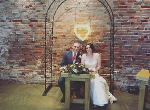 Vikki and Phil Kemp on their wedding day in October 2017