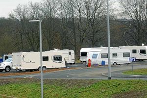 Travellers move on to the Aldi Telford car park - December 11