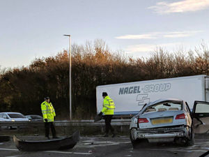 Supporting image for story: Man thrown from car as crash closes A5 at Shrewsbury in both directions