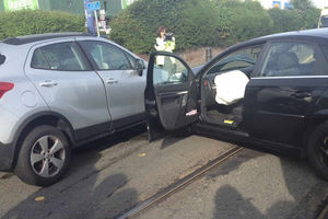 This crash on Bilston Road. Photo: Wolverhampton Fire Station
