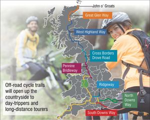 The cycle routes along the length of the country