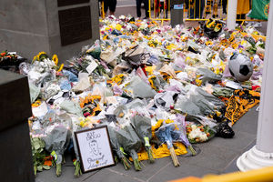 Tributes are laid for former Wolves player Diogo Jota at Molineux (Photo by Wolverhampton Wanderers FC/Wolves via Getty Images)