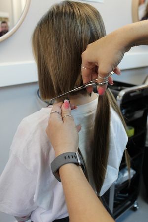 The moment of truth as Josie loses her pony-tail