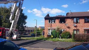 The scene of the house fire this afternoon. Photo @AlexRoss_Star