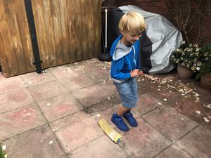 Harry Sampson from Woodside working on his athletic skills