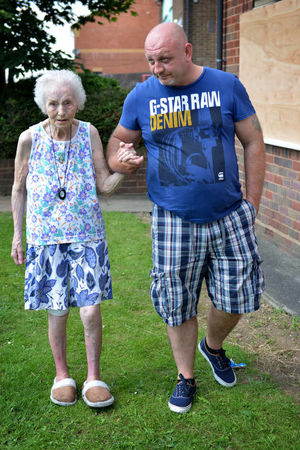 Margaret Bright with rescuer Paul Hickinbottom