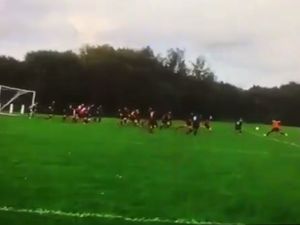 Supporting image for story: WATCH: Grassroots goalkeeper's stoppage-time worldie