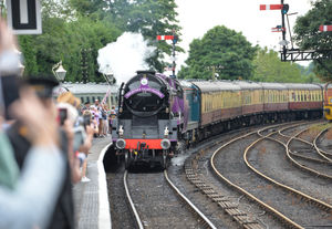 The baton arrives in Bridgnorth via the Severn Valley Railway