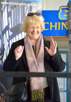 Independent councillor Pauline Dee celebrating her win at the last Shropshire Council elections