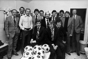 Banks and fellow 1966 legends at Telford United in 1976