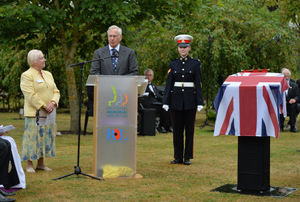 The Duke of Gloucester speaks during the unveiling service