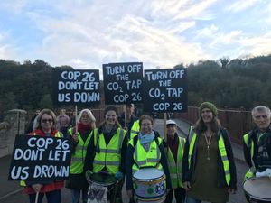 Around 100 people turned out at the Deep Water Rising climate protest at Ironbridge