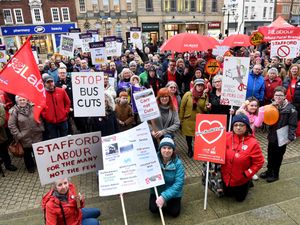Supporting image for story: Protestors stand against cuts in Staffordshire - PICTURES and VIDEO