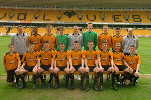 COPYRIGHT EXPRESS & STAR PIX ALAN EVANS  11/04/05    
The Wolves Youth Team.  Back l-r Dave Timmins goalkeeper coach, Mark Little, Connor Rafferty, Tom Shepherd, John Perking youth coach, Wayne Hennessey, Martin Riley Joshua Ferran and Rob Sharp physio, Front l-r Matthew Bailey, Stephen Glesson, Tom Stewart, Mark Davies Captain, Chris Cornes, Jordan Fitzpatrick Gareth Musson, Jonathan Taylor and Liam Hughes
