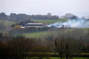 The barn was severely damaged in the blaze