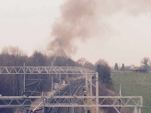 The smoke seen from the Penkridge to Wolverhampton railway line
