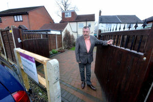 The driveway which is now blocked