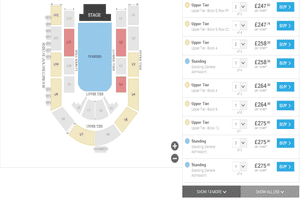 Tickets start at over £200 on resale sites