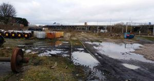 Bescot sidings yard, the site of the proposed factory