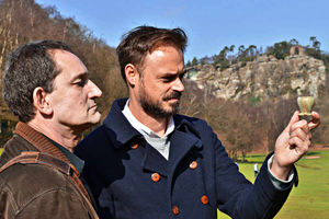 Historian Graham Phillips, left, with Jamie Theakston