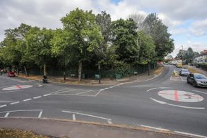 Two roundabouts on the junctions of Yardley Wood Road, Chinnbrook Road and Haunch Lane which has been painted with a St George's Flag. Fuming Brummies have taken the flag row to the streets by painting the St Georgeâs Cross on mini-roundabouts across the city. It comes as residents have hit out after Birmingham City Council in announced English flags hoisted from lampposts would be removed. The Union Jack and St George's flags were raised by locals as part of a movement online called Operation Raise the Colours. Council chiefs sparked fury when they ordered the flags to be ripped down, saying the "unauthorised items" are "dangerous" and could potentially kill motorists and pedestrians. 
