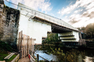The Iron Bridge is now completely wrapped up