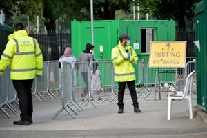 There are no big queues at the Whitmore Reans Health Centre testing site... but getting access for a test is not easy