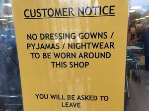 Supporting image for story: Curtains for nightwear at supermarket