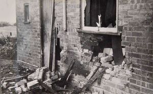 Damage to the house at 468, Lichfield Road, Wednesfield, after the Spitfire crash