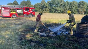 Firefighters dealing with the incident. Picture: Bridgnorth Fire Station