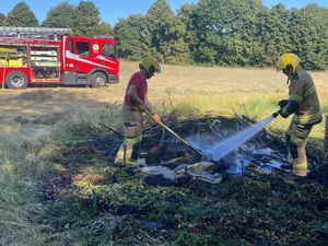 Supporting image for story: Firefighters' warning after bonfire near Bridgnorth got out of control and spread to trees