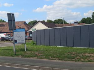 Temporary hoardings are in place at a new Lidl supermarket in Bicton Heath, Shrewsbury. However, it has not gone down well with locals. Picture: LDRS