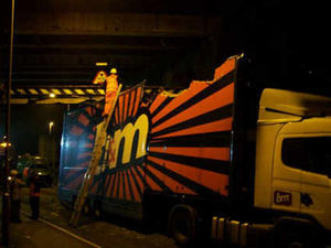 Supporting image for story: Lorry gets stuck under Cannock bridge