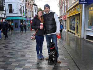 Caroline and Gary Poole with Lottie the dog