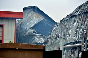 Firefighters have continued their operations after the blaze at the David Wood Foods bakery processing plant in Dudley