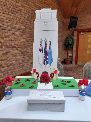 Cenotaph at Probus meeting