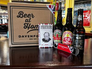 The Celebration box contains four bottles of CB Original, four bottles of Mild, four bottles of Top Brew Deluxe, a Davenports bottle opener and a limited-edition postcard