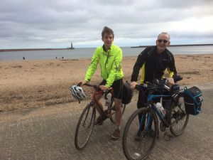 Steve training with his son, Henry, ahead of their Canada challenge in 2017