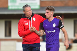 AFC Telford United boss Kevin Wilkin and captain Luke Rowe (Picture: Kieren Griffin Photography)