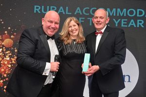 Rural Awards 2025. Rural Accommodation of the Year: Burlton Cottages & Spa presented by Dicky Dodd.