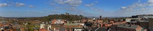 Dudley Castle can be seen from the wheel, with Walsall in the distance on the left, and Birmingham on the right