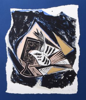  ‘Piano, 1958’, a lithograph by Ceri Richards CBE valued at £200-£300.