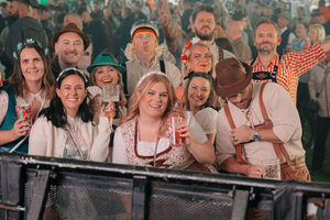 Enjoying a drink while listening to the bands at Shropshire Oktoberfest. Picture: Bright G