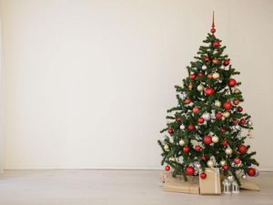 Supporting image for story: A man is walking around New York City dressed as a Christmas tree