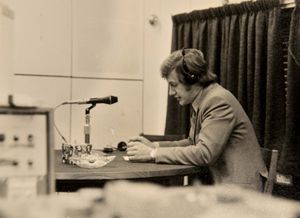 Bob Warman on his first broadcast for Radio Birmingham in 1970
