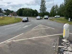 Supporting image for story: Police seek dashcam footage after van sheds load on Telford roundabout